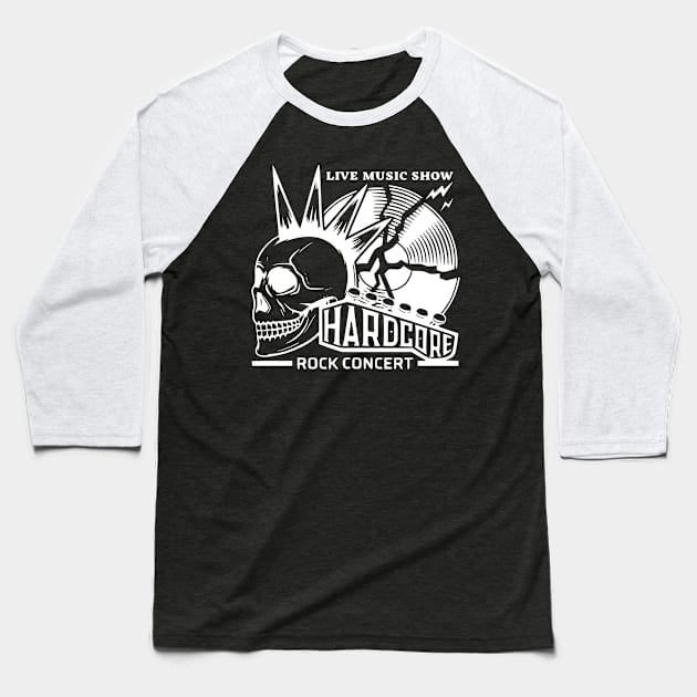 Hardcore Rock Fest Baseball T-Shirt by Lifeline/BoneheadZ Apparel